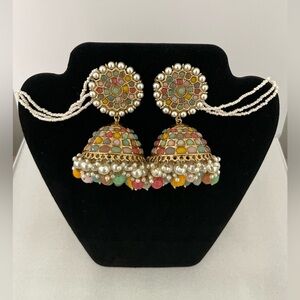 Multicolor Pearl Drop Earrings